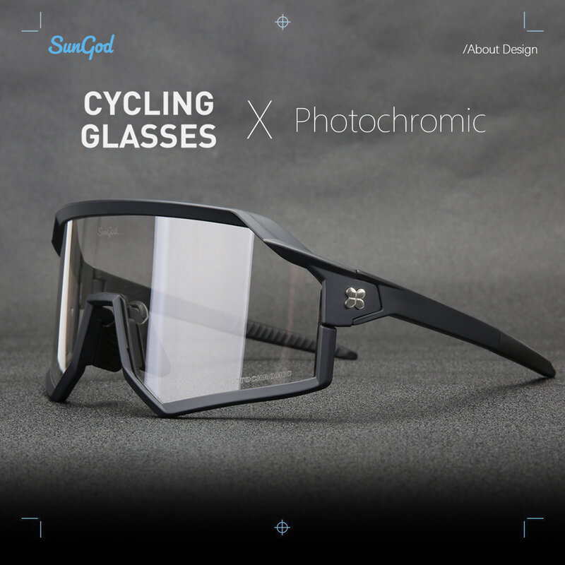 브랜드 SunGod Photochromic Cycling Glasses 자전거 자전거 안경 스포츠 선글라스 MTB Road Cycling Eyewear Protection Goggles