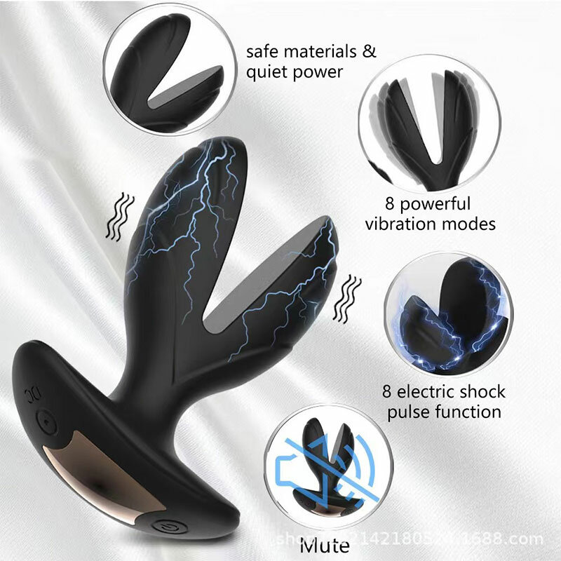 Vibrating Anal Plug with Electric Shock Pulse Vibrator,Anal Prostate Massager for Men with Remote Control, Anal G Spot Vibrator
