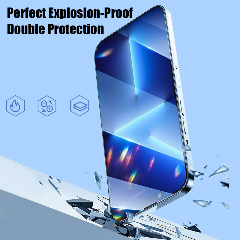 4 pçs capa completa vidro temperado para iphone 11 12 13 pro max protetor de tela de vidro para iphone 6 7 8 plus x xs xr 12 13 mini vidro