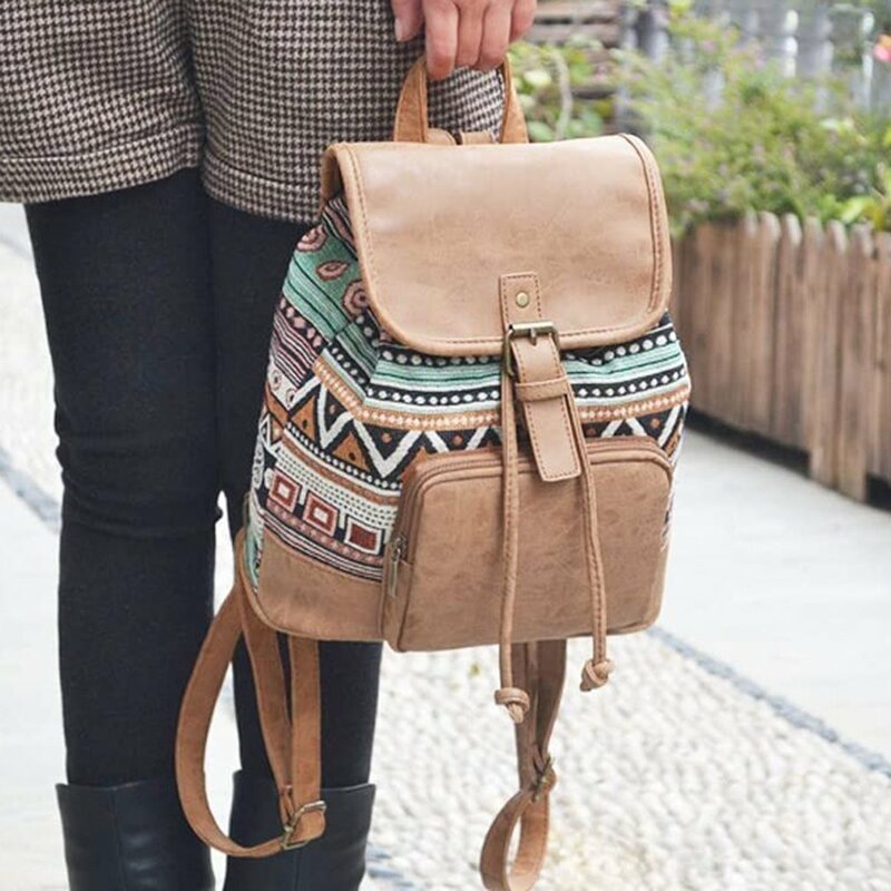 Saco de lona mochila pode ser combinado com qualquer equipamento manter-se com tendências da moda cheia de juventude lona saco