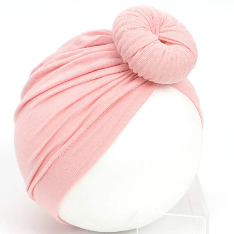 Turbante de algodón para niños y niñas, gorro de invierno con nudo, suave y sólido, accesorios para recién nacidos, 2020