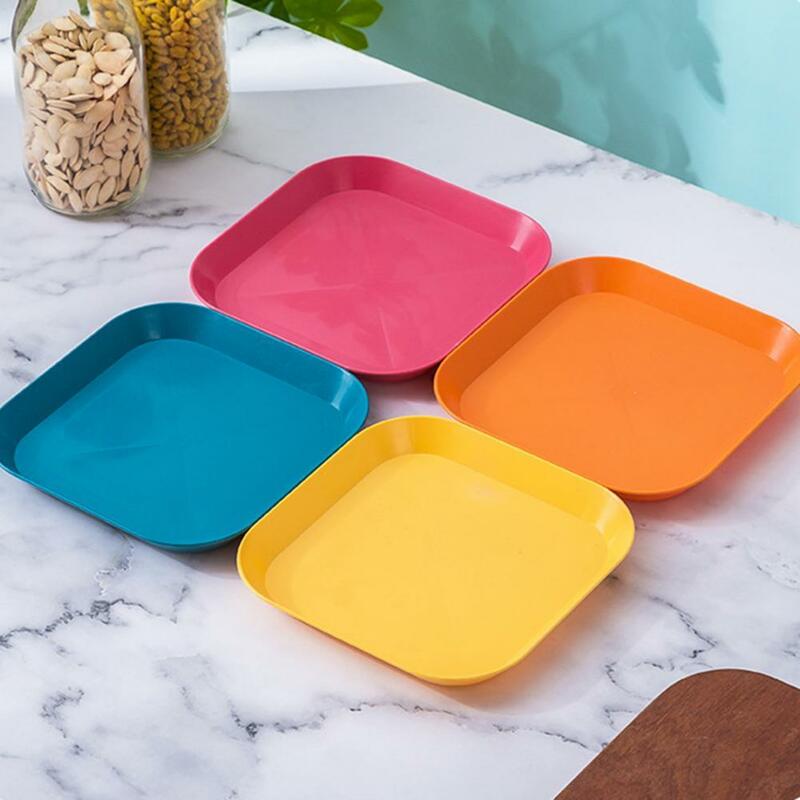 4Pcs Useful Baby Food Plate Round Edge Design Stackable Compact Lightweight Baby Food Dining Plate Washable Food Tray for Home