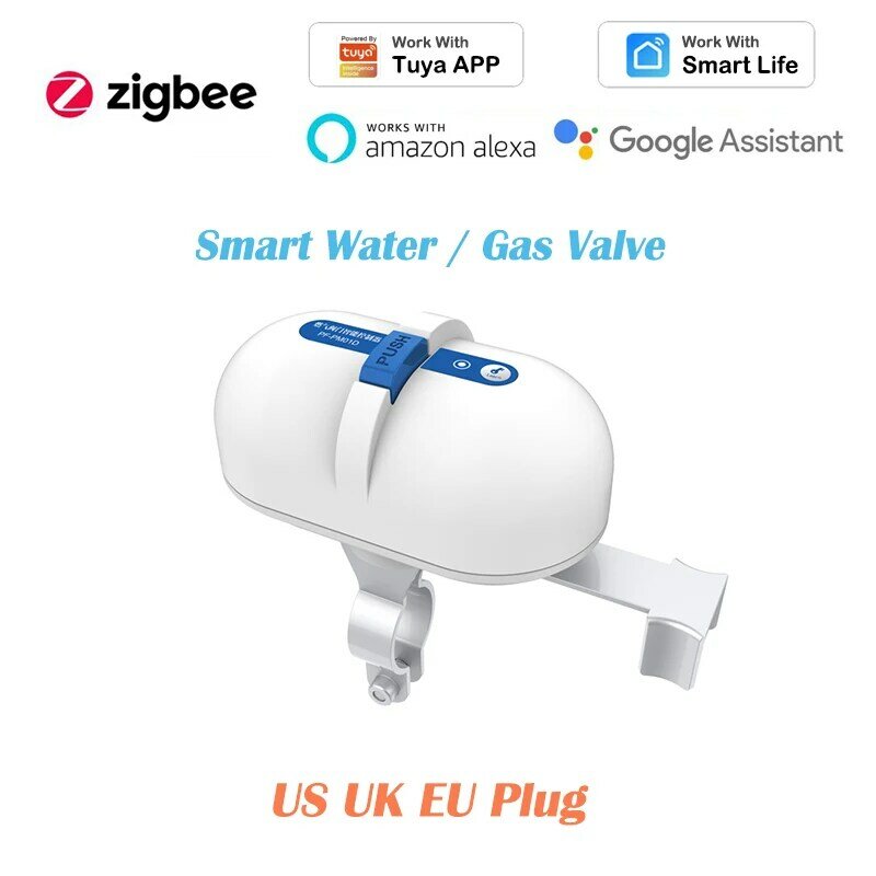 Smart Home Valve Smart Water / Gas Valve Automation Work with Alexa Google Home Tuya Smart Life APP Need Zigbee Gateway Hub