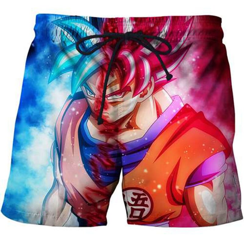 Z Goku-pantalones cortos 3D para hombre, Shorts holgados, informales, cómodos, para correr, deporte corto