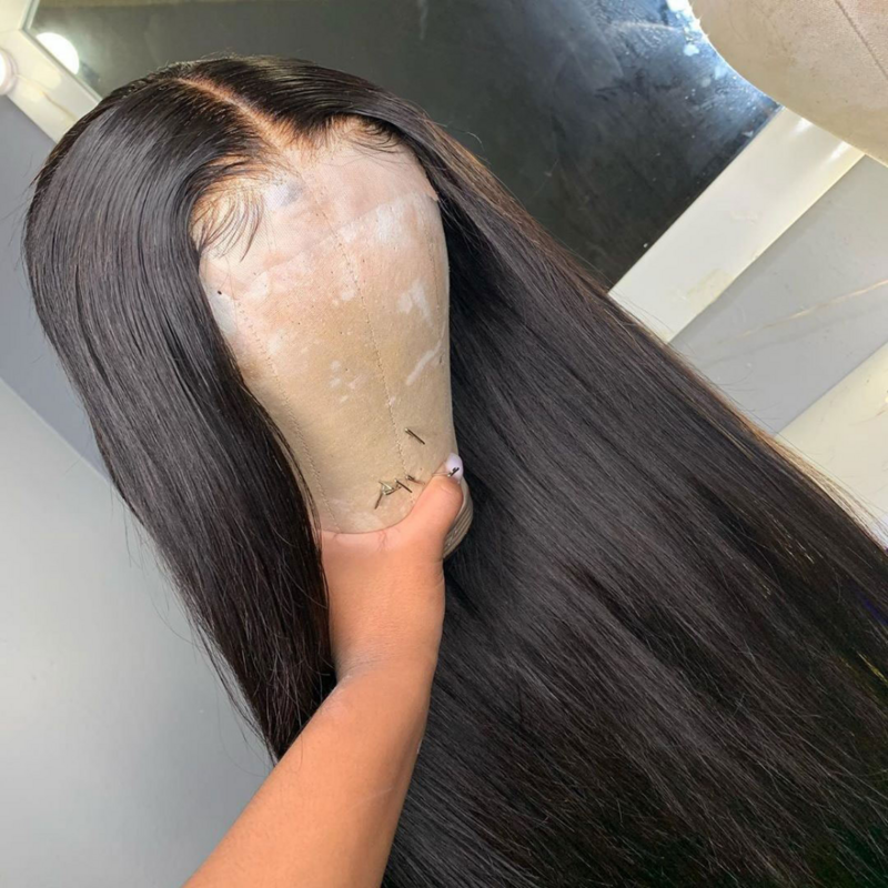 Sapphire 34 "em linha reta 360 perucas frontais completas do laço 180% 13x6 perucas transparentes do cabelo humano da parte dianteira do laço hd para perucas do fechamento 5x5 das mulheres