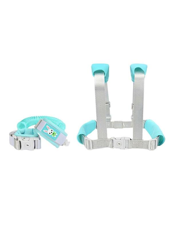 Arnês de segurança para crianças com corda, coleira ajustável e antiperda, pulseira de corda de tração, 2 em 1, cinto de pulseira para bebê