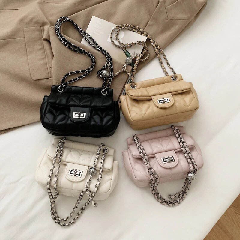 Small Women Handbags Luxury Shoulder Bags Designer Diamond Lattice Crossbody Bag for Girls Sac Chains Flap Messenger Bag Female