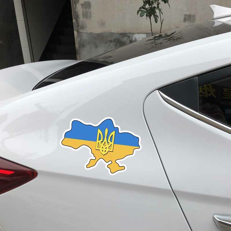 CMCT Ukrainischen flagge Dreizack karte Ukrainischen auto teile wasserdichte abdeckung scratch sticker15cm-10cm