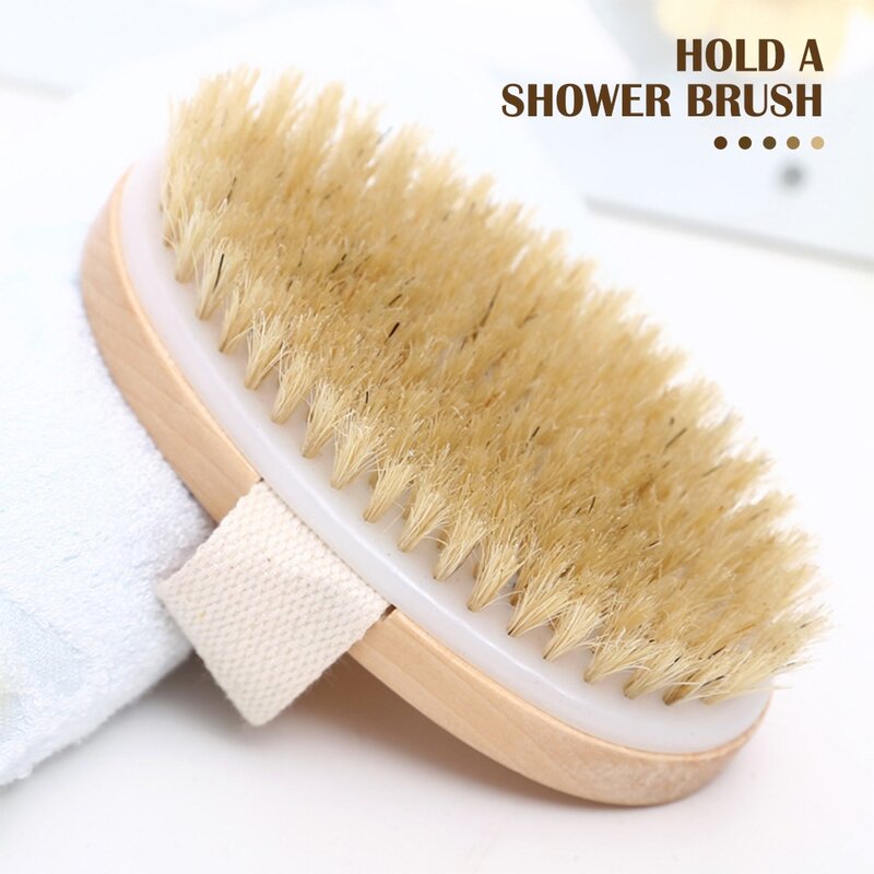 Escova de banho de madeira escova de banho de chuveiro de spa esfoliante escova de corpo escova de banho