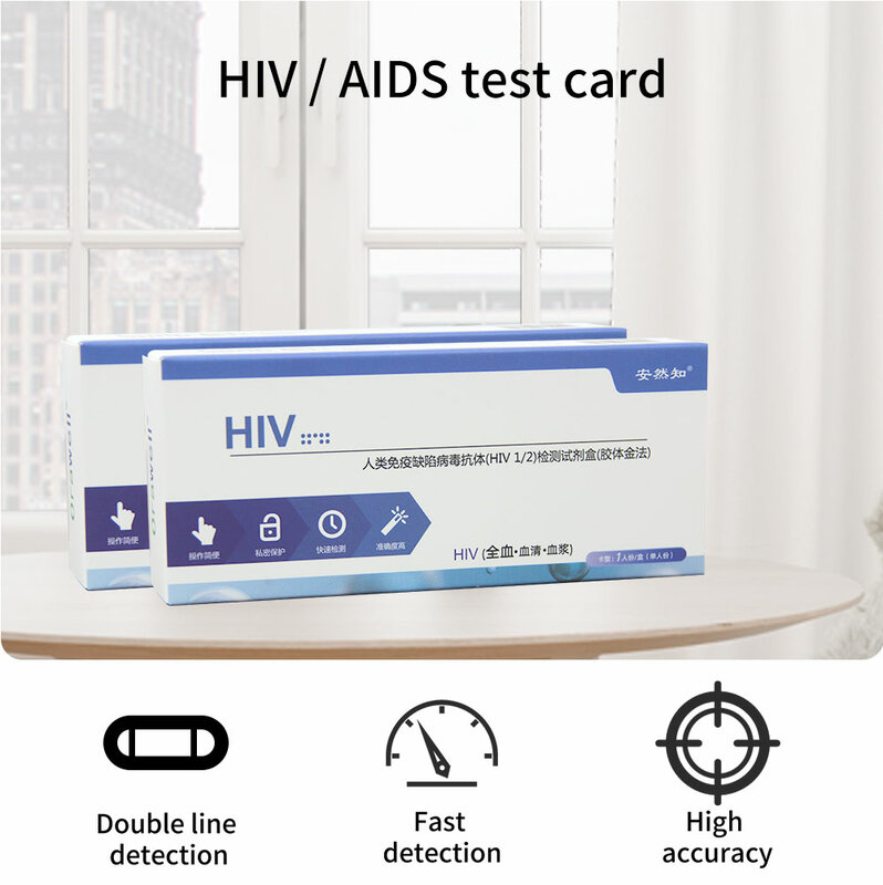 가정용 HIV1/2 혈액 테스트 키트 1 개, HIV 보조 테스트 키트 (99.9% 정확도) 전혈/혈청/플라즈마 테스트 개인 정보 보호 빠른 배송