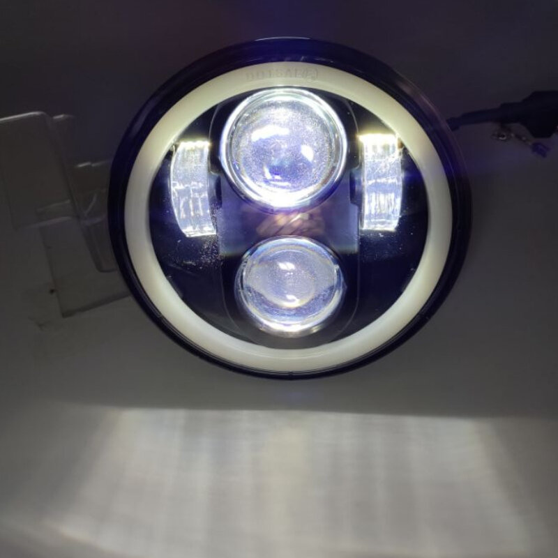 Phares LED haute-basse ronds de 5.75 pouces avec Halo blanc, yeux d'ange, clignotants ambrés pour Lada Vaz 1986, 2 pièces, 2006 pouces, 2106