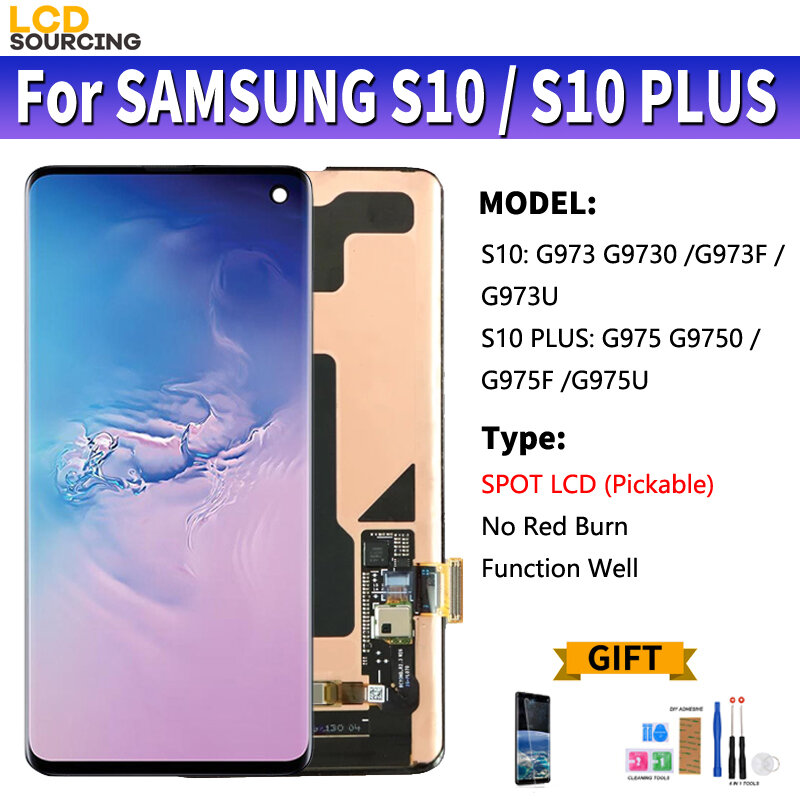 [Pickable] Spot LCD for SAMSUNG Galaxy S10 Lcd Display G973 Touch Screen Digitizer Assembly For Samsung S10+ Plus lcd G975