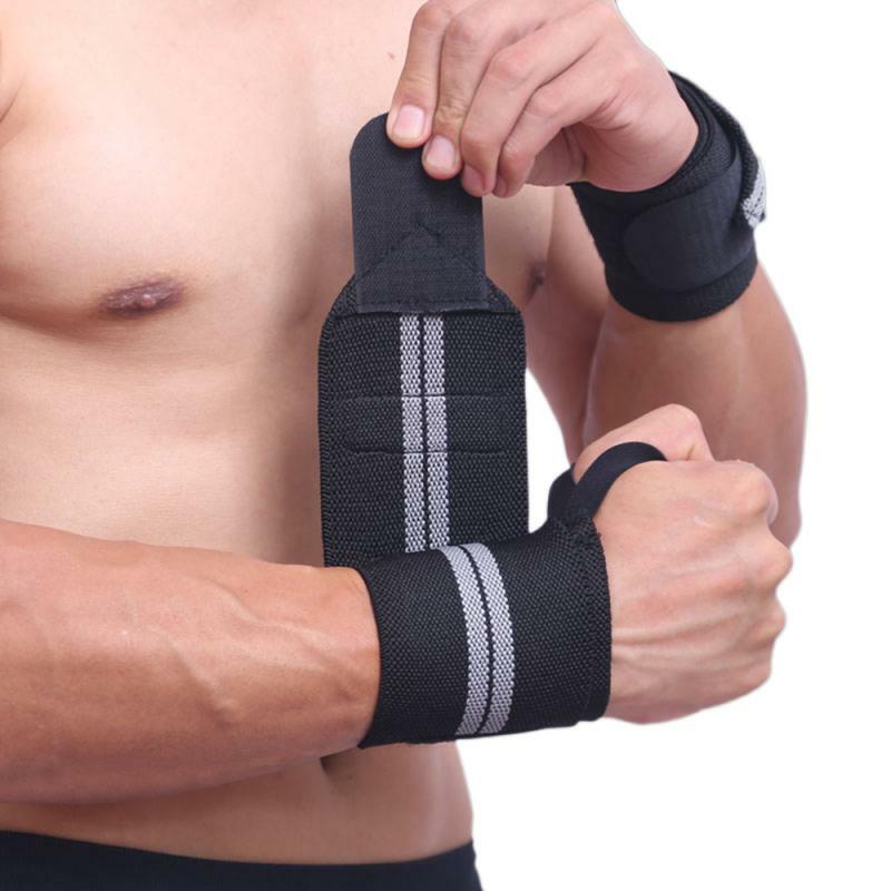 1 stücke Gewichtheben Armband Handgelenk Unterstützung Gym Training Bar Armband Fitness Gepolsterte Handgelenk Daumen Brace Strap Wrap