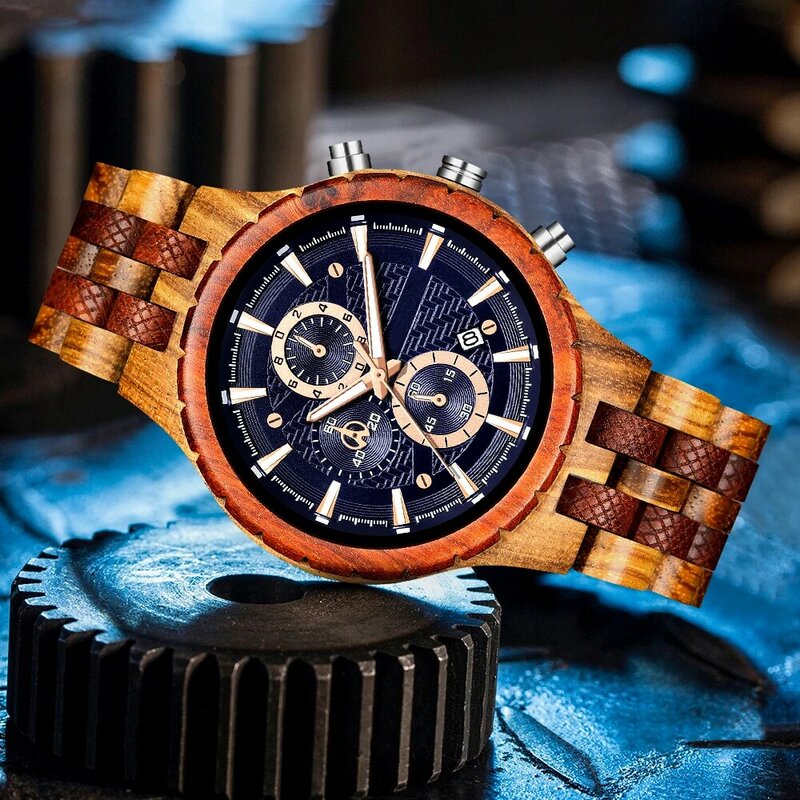 Shifenmei relógios masculinos marca de luxo liga de madeira quartzo relógio de pulso clássico bussiness chronograph relógio para o homem