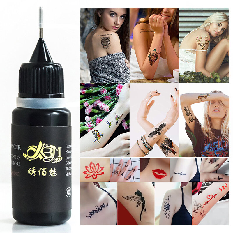 Tintas de tatuaje de 6 colores, crema de tatuaje de zumo duradero, seguro, impermeable, herramienta de Gel de tatuaje, arte corporal de 10ml