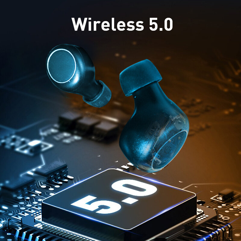 MT01 Earphone Bluetooth 5.0 Earphone Nirkabel Stereo Sesungguhnya Gaming Earphone Olahraga Noise Cancelling Headphone IPX5 TWS Tahan Air