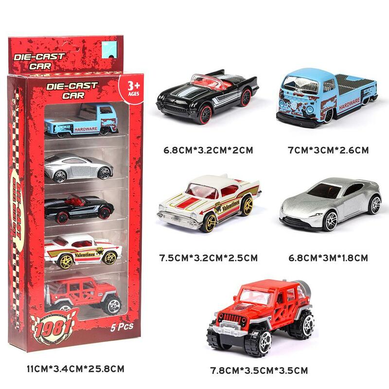 Kuulee 5 pièces 1:64 simulé enfants jouet multi-style Taxiing alliage Mini modèle de voiture