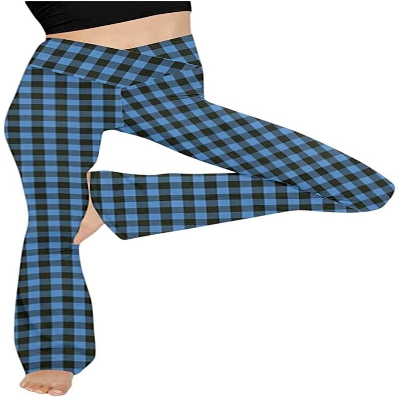 Pantaloni da Yoga alla moda Bootcut da donna Crossover Leggings da allenamento a vita alta Stretch senza vedere attraverso la pancia Fitness Pantalones Mujer