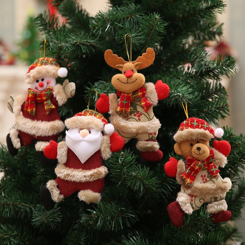 Orso ornamenti natalizi ornamenti per mobili natalizi alce pupazzo di neve albero giocattolo bambola ornamenti natalizi fatti a mano regalo per la casa Natal