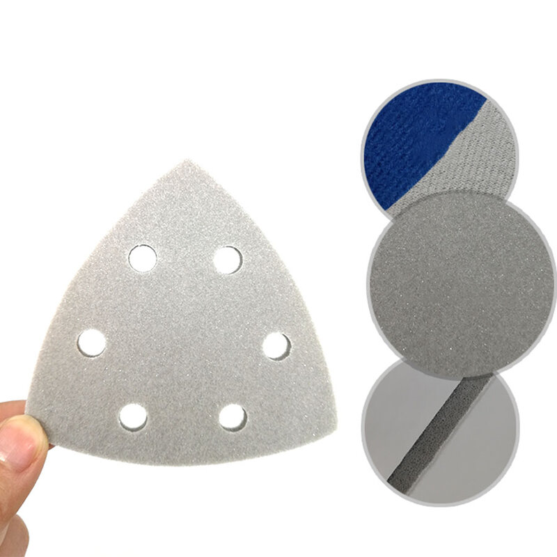 Esponja de lixar disco seco triangular, 5/10/300 peças, 6 furos, 90x90x90, disco de lixa molhado a seco, lixa de papel de lixa, ferramentas abrasivas para polimento e moagem
