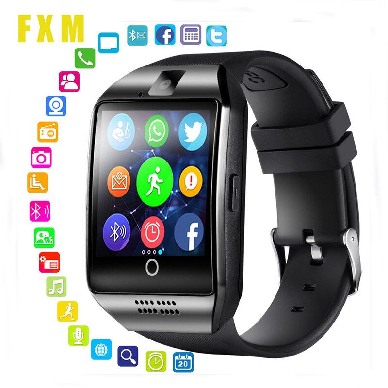 FXM cyfrowe zegarki inteligentny zegarek z kamerą Smartwatch Bluetooth gniazdo karty Sim monitor aktywności fizycznej Sport Watch dla androida