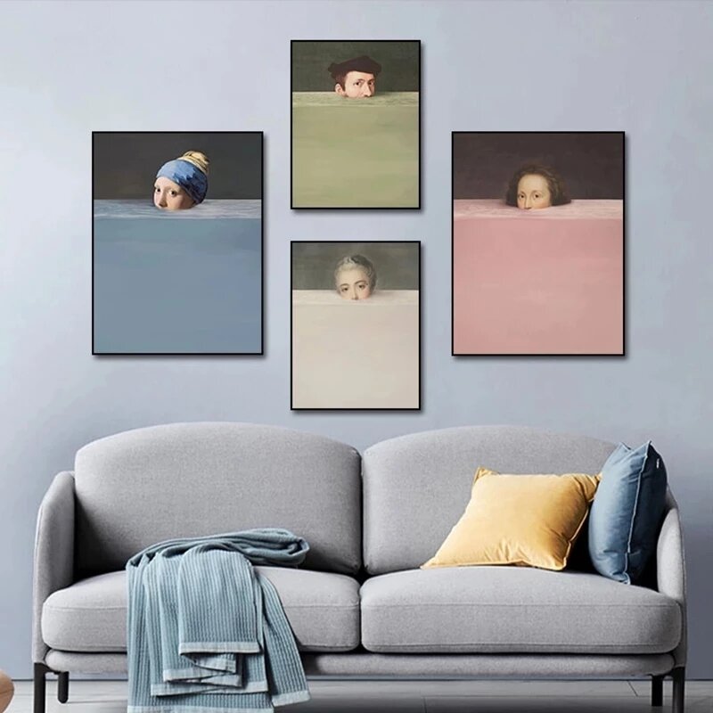 Parodie Kreative Porträt Bilder Wand Dekoration Leinwand Drucke Und Poster Leinwand Gemälde Für Wohnzimmer Home Decor Kein Rahmen
