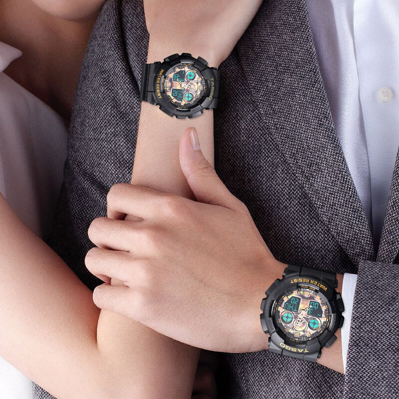 Часы наручные TASGO Мужские кварцевые, спортивные многофункциональные водонепроницаемые для пар, 2020