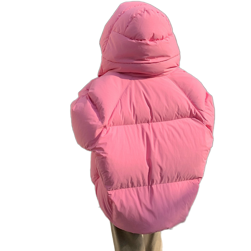 Chique com capuz de algodão acolchoado parkas 2021 inverno quente solto sólido engrossar casacos femininos senhoras zíperes outwear