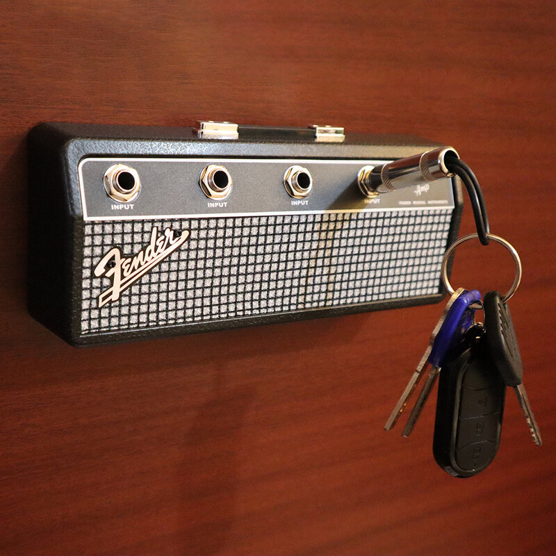 Fender Blues Music Key Storage Jack Rack Key Holder Cool Guitar Wall Keychain Holder Vintage Amplifier Home Decoration Gift