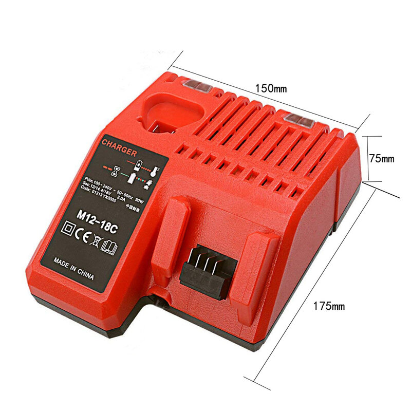 Alternative to Milwaukee M12-18C lithium battery charger milwaukee12V-18V battery charger Wide voltage C1418C