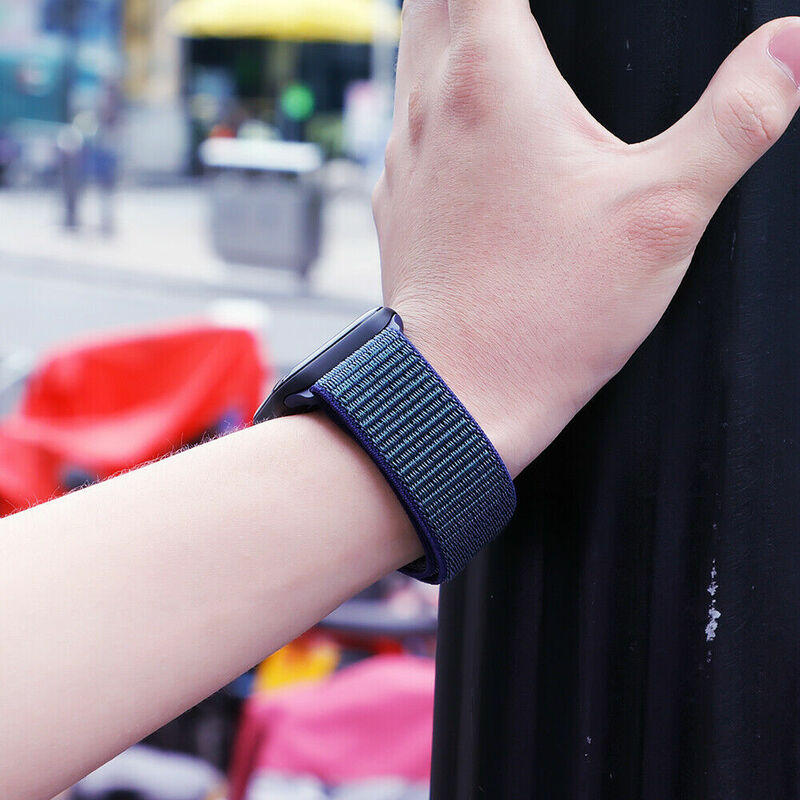 ไนลอนสำหรับ Apple Watch Band 44มม.40มม.42มม.38มม.Smartwatch สายรัดข้อมือสร้อยข้อมือ IWatch band 1 2 3 4 5 6 Se 7 Band