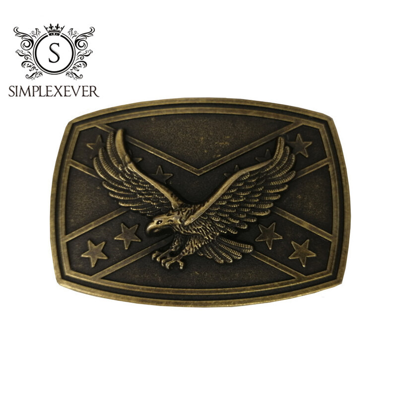 Boucle de ceinture rectangulaire, couleur Bronze, forme d'aigle volant occidental, convient pour une largeur de 4cm, boucle de ceinture en cuir, Animal