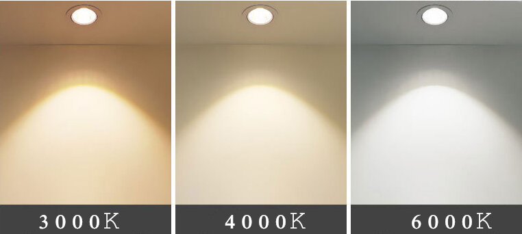 Foco empotrable LED regulable, 3W, 5W, 7W, 12W, 15W, foco de techo de cuerpo negro con controlador LED de 90-265V, 3000K, 4000K, 6000K