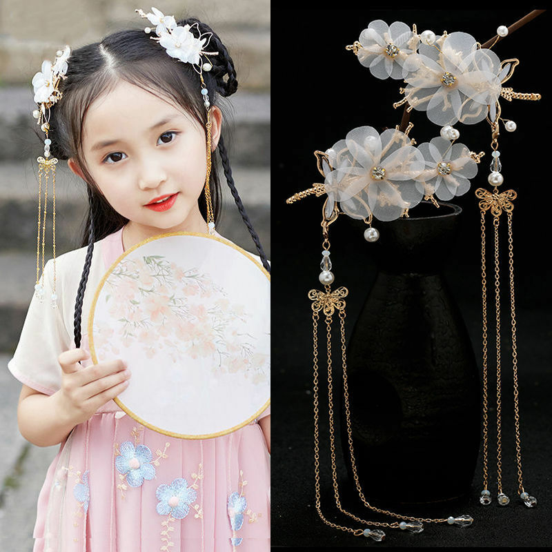 Chinesische Vintage Stil Quaste Haarnadel Frauen Haar Zubehör Blume Kristall Perle Haar Pins Handgemachte Haar Schmuck Zubehör
