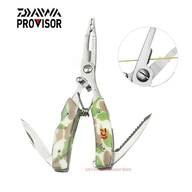 DAIWA – pince de pêche pliante Portable de haute qualité, ciseaux en acier inoxydable, coupe-ligne, enlève le crochet, outils