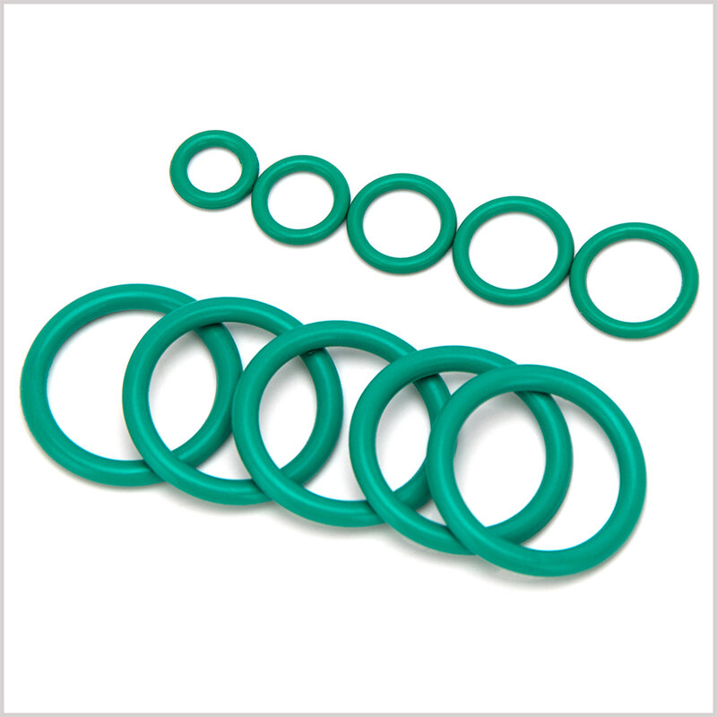 O-ring di tenuta in gomma al fluoro FKM OD 6mm-35mm CS 1mm 1.5mm 1.9mm 2.4mm 3.1mm kit di sostituzione guarnizioni verdi 150-225 pezzi S14