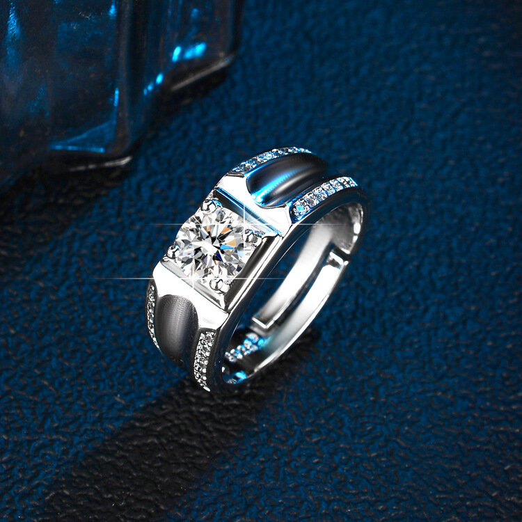 SODROV-anillo de compromiso de Plata de Ley 925 para hombre, anillo ajustable de boda