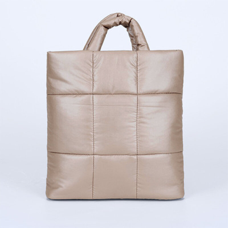 Heldere Kleur Tote Bag Winter Mode Ruimte Katoen Zachte Donzen Gewatteerde Tas Voor Vrouwen 2022 Nieuwe Grote Capaciteit Purse handtassen