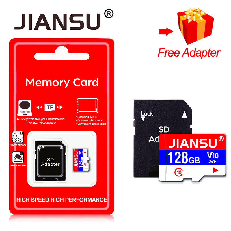 Cartão de memória sd, 16gb, 128gb, 32gb, 64gb, 256gb, sdxc/sdhc, classe 10, tf, flash, mini sd para smartphone/câmera