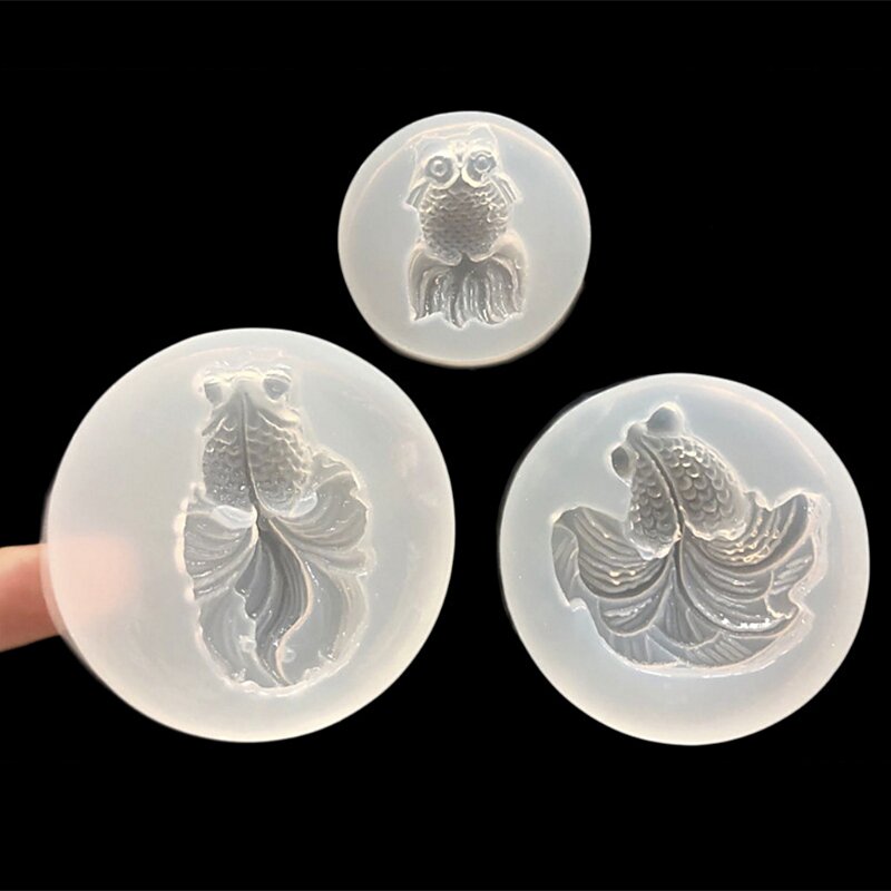 Transparent Silicone Mould Gold Fish Mirror DIY Crafts Jewelry Handmade Pendant Epoxy Resin