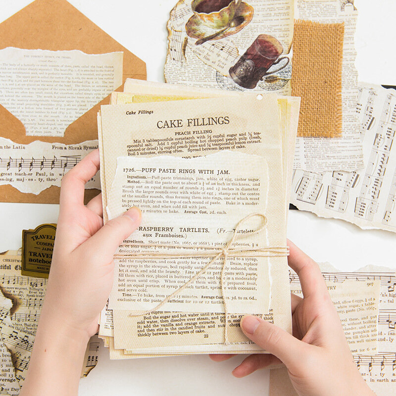 57 fogli Vintage materiale scrivibile pianificatore di manuritti di carta Scrapbooking diario di carta che fa carta decorativa di sfondo artigianale fai-da-te