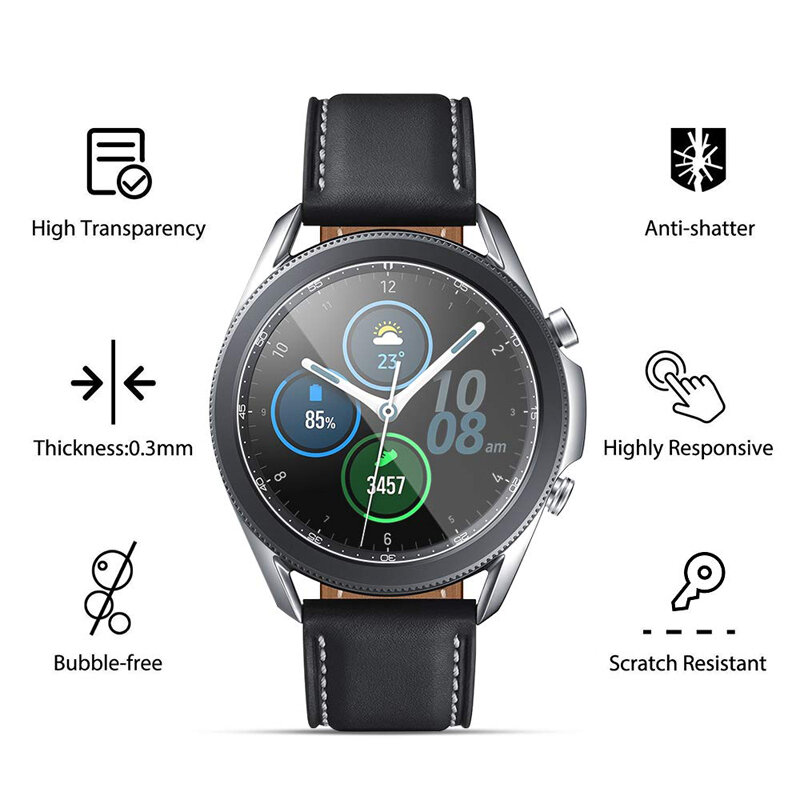 Защитная пленка для экрана Samsung Galaxy watch 3 45 мм 41 мм HD, прозрачная, устойчивая к царапинам, без пузырьков