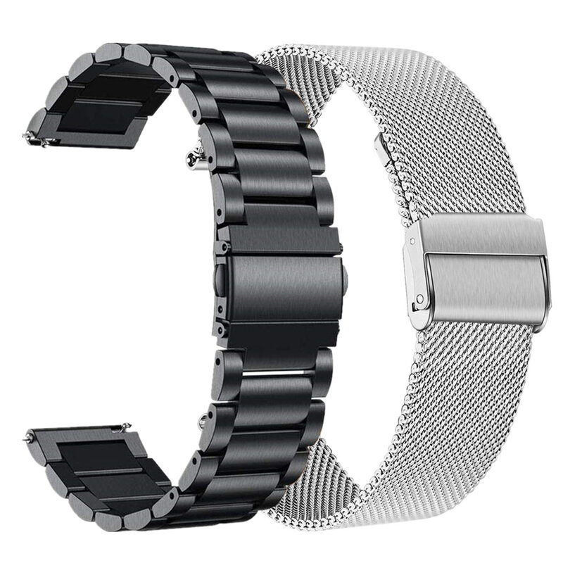 Наборы ремней для Samsung Galaxy Watch 3 Band 20 мм 22 мм цельный браслет из нержавеющей стали для Galaxy Watch 41 мм 45 мм сетчатые петельные ремни