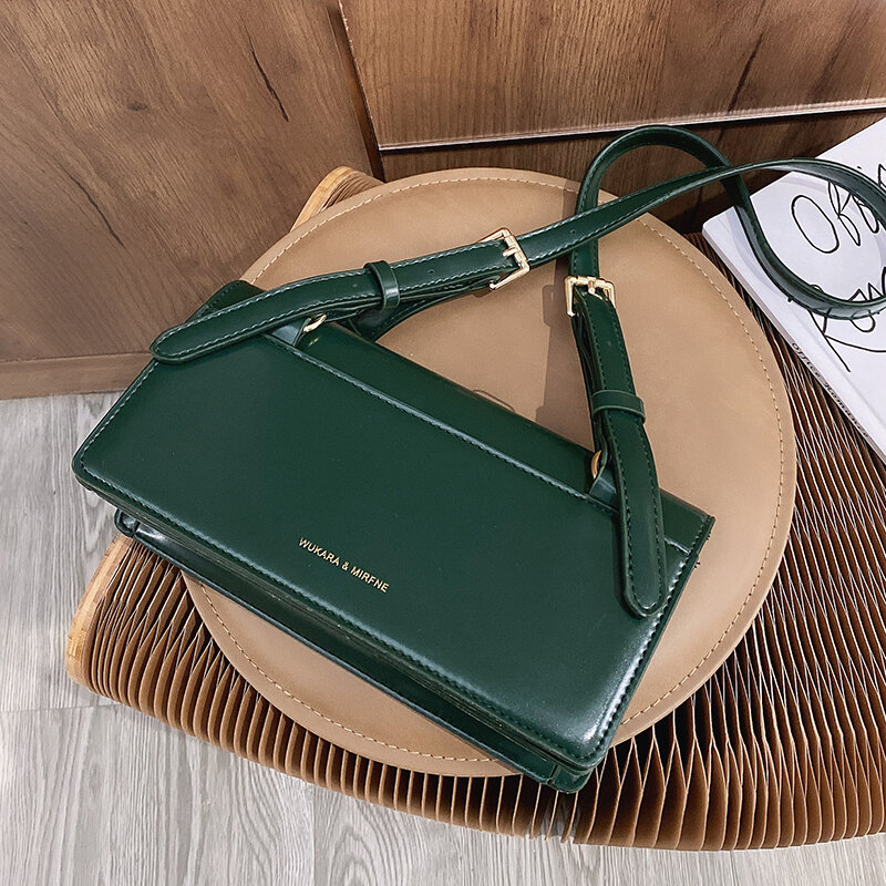 Bolsa feminina pequeno couro pu marca designer 2021 tendência ombro bolsa de mão verde