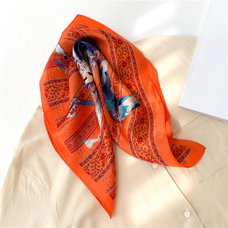 Новый дизайн 2021, шарф из натурального шелка, женский маленький шейный платок, квадратные шарфы с принтом, бандана, женский платок, весна-лето