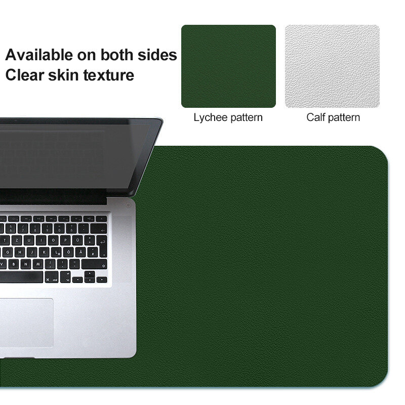 Tapete de mesa anti-derrapante mousepad de couro impermeável de dupla face do rato de couro grande teclado de escritório