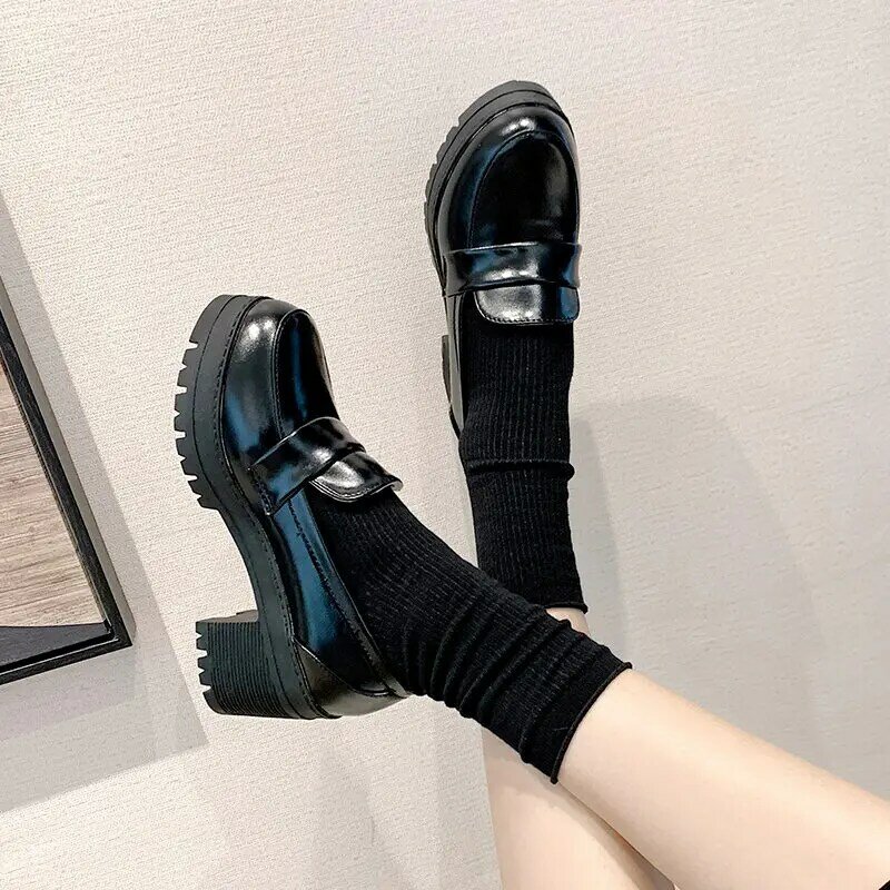 Women girl Uniform Shoes Uwabaki Japanese JK Round Toe Women Girls School Students Lolita shoes Cosplay Shoes low heel women