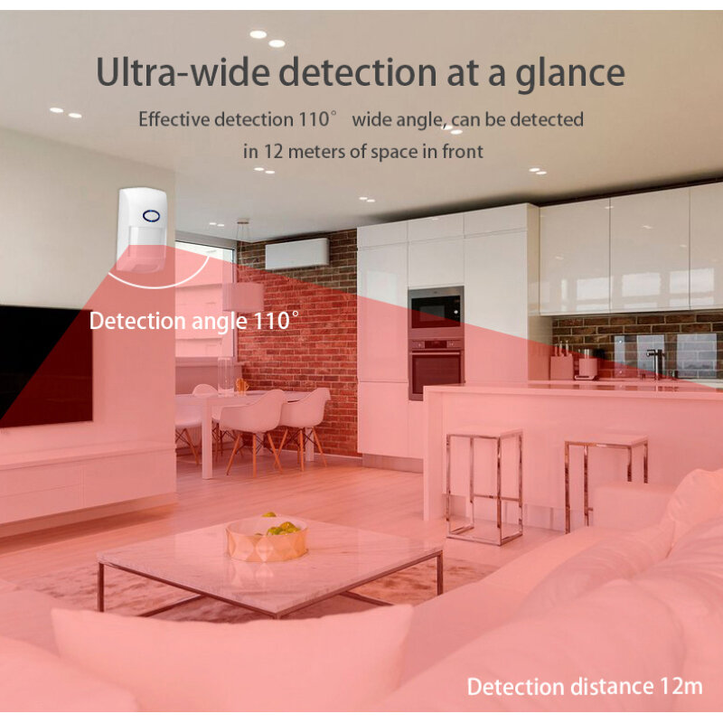 Draadloze Wifi Ir Smart Pir Motion Sensor,Alarm Via Smart Leven Tuya App Real-Time Monitor alexa Google Thuis, Automatisering Anti-Diefstal