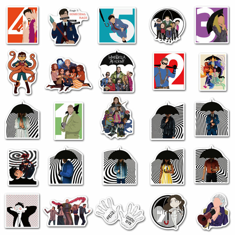 10/30/50/100pcs The Umbrella Academy Stickers TV Series Cartoon Anime Image Sticker Toy for Laptop Phone Skateboard Motor Decals