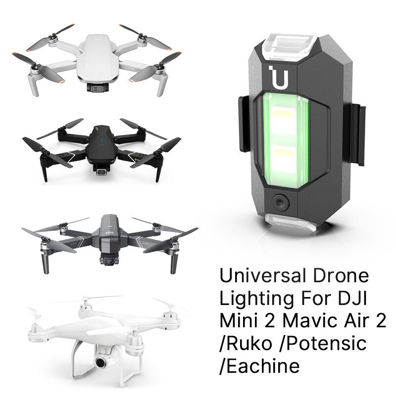 Ulanzi DR-02 Iluminação Universal Strobe Drone para DJI Mini 3 PRO 2, Mavic Air 2, Carregável, Night Fly, Aircraft Drone Acessório
